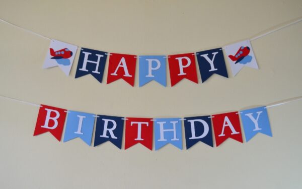 Airplane Birthday Banner, Aeroplane Birthday Banner, Birthday Banner ...